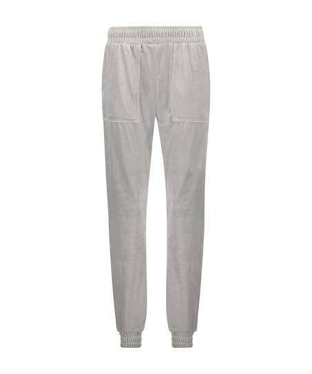 Tall Velours Jogging Bottoms, Gray