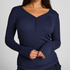 Longsleeved Pyjama Top Henley, Blue
