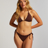 Scallop Lurex Cheeky Tanga Bikini Bottoms, Brown