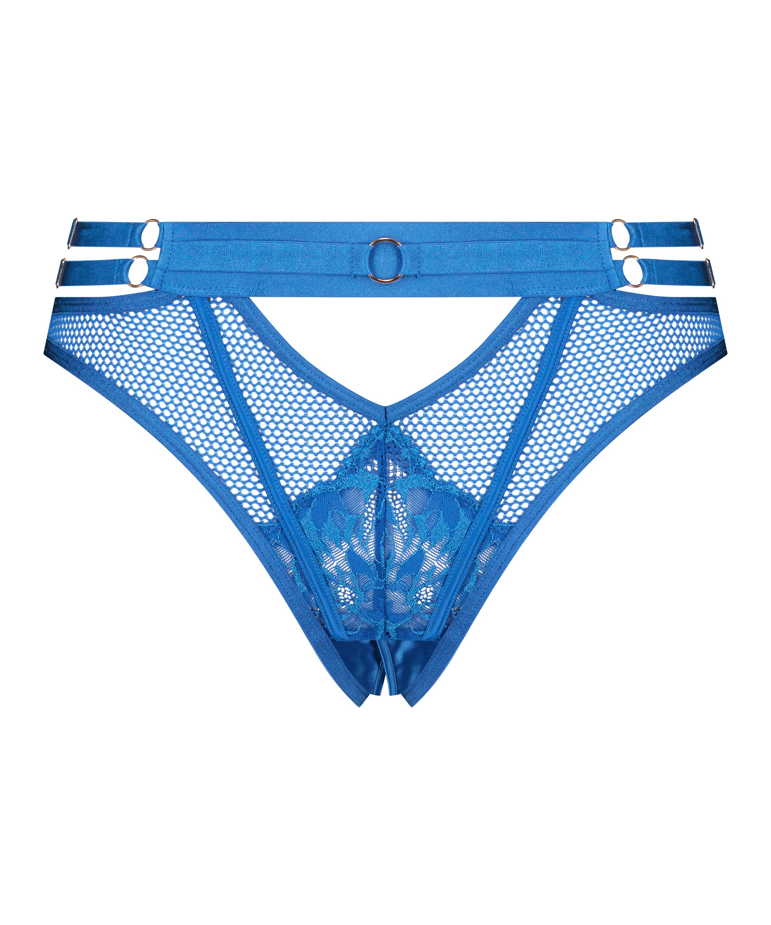 Pleasure Open-Crotch Brazilian Knickers, Blue, main