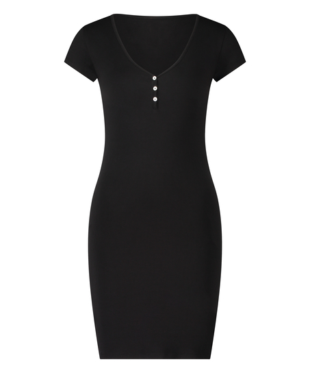 Henley Nightshirt, Black