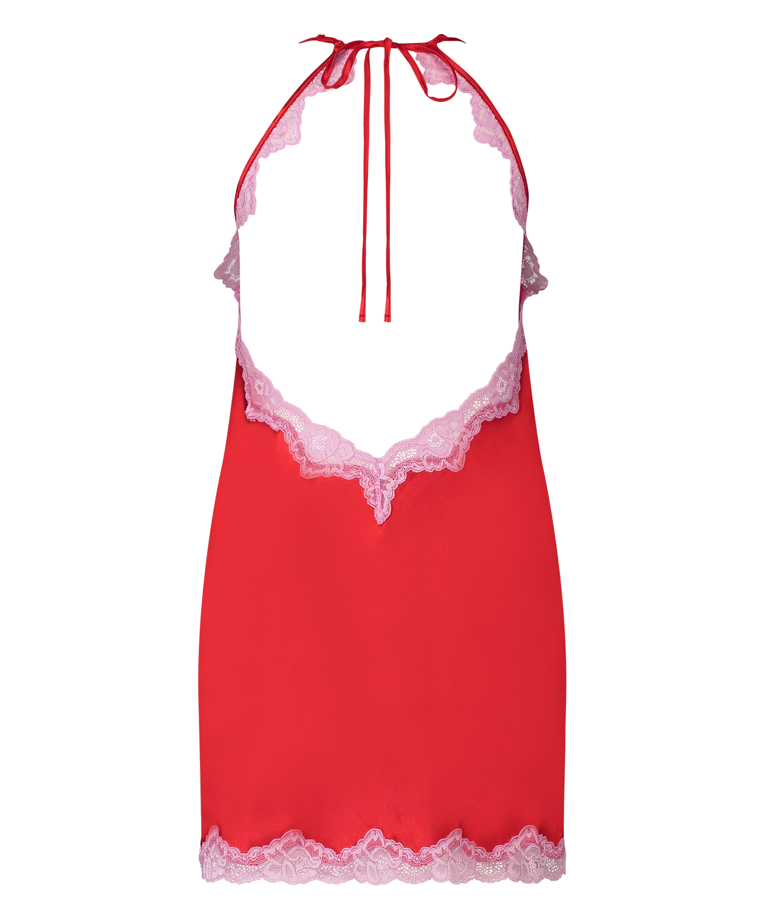 Satin slipdress, Red, main