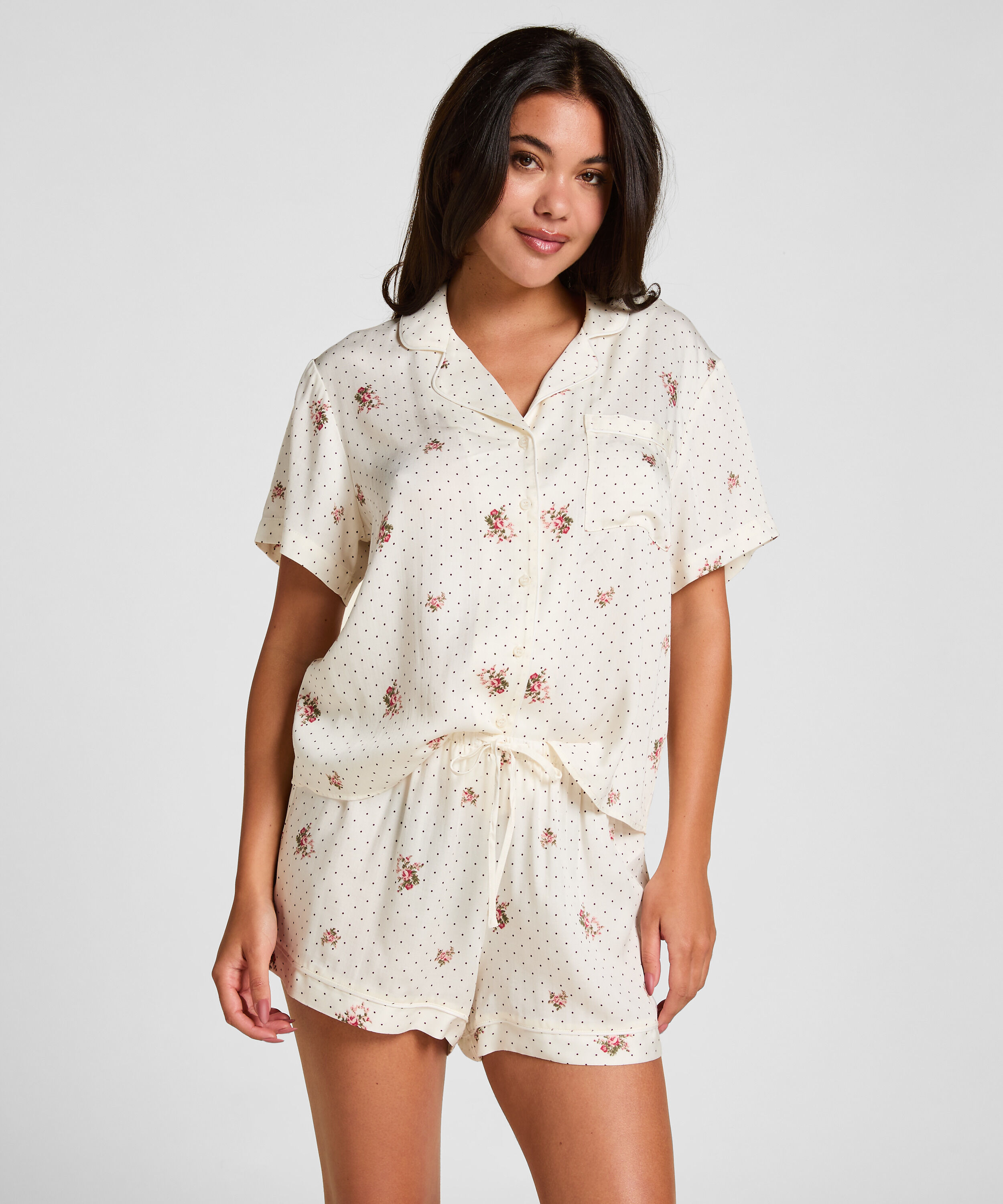 Pyjama Short Satin, White