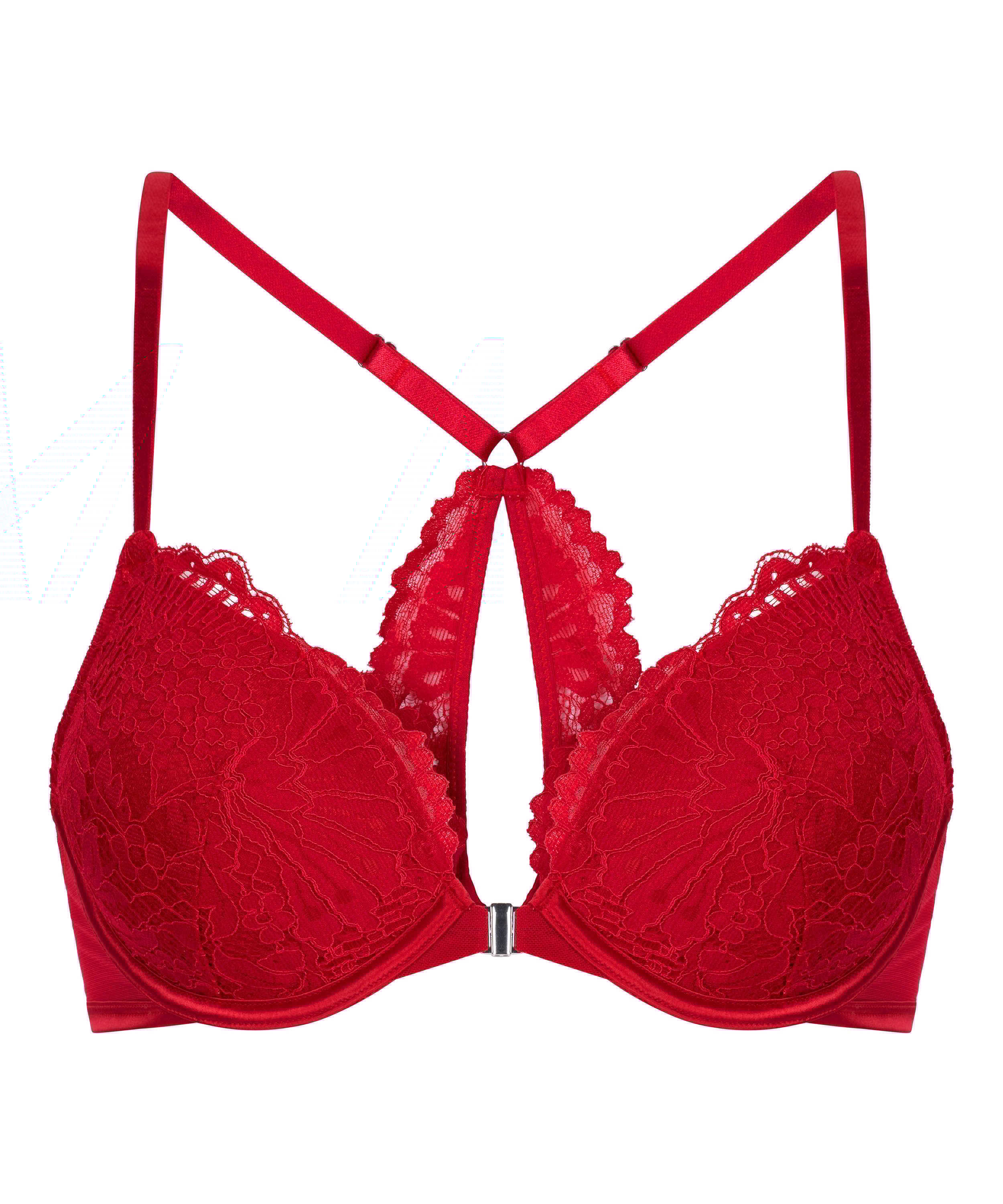 Whitney Padded Underwired Push-Up Bra, Red, main