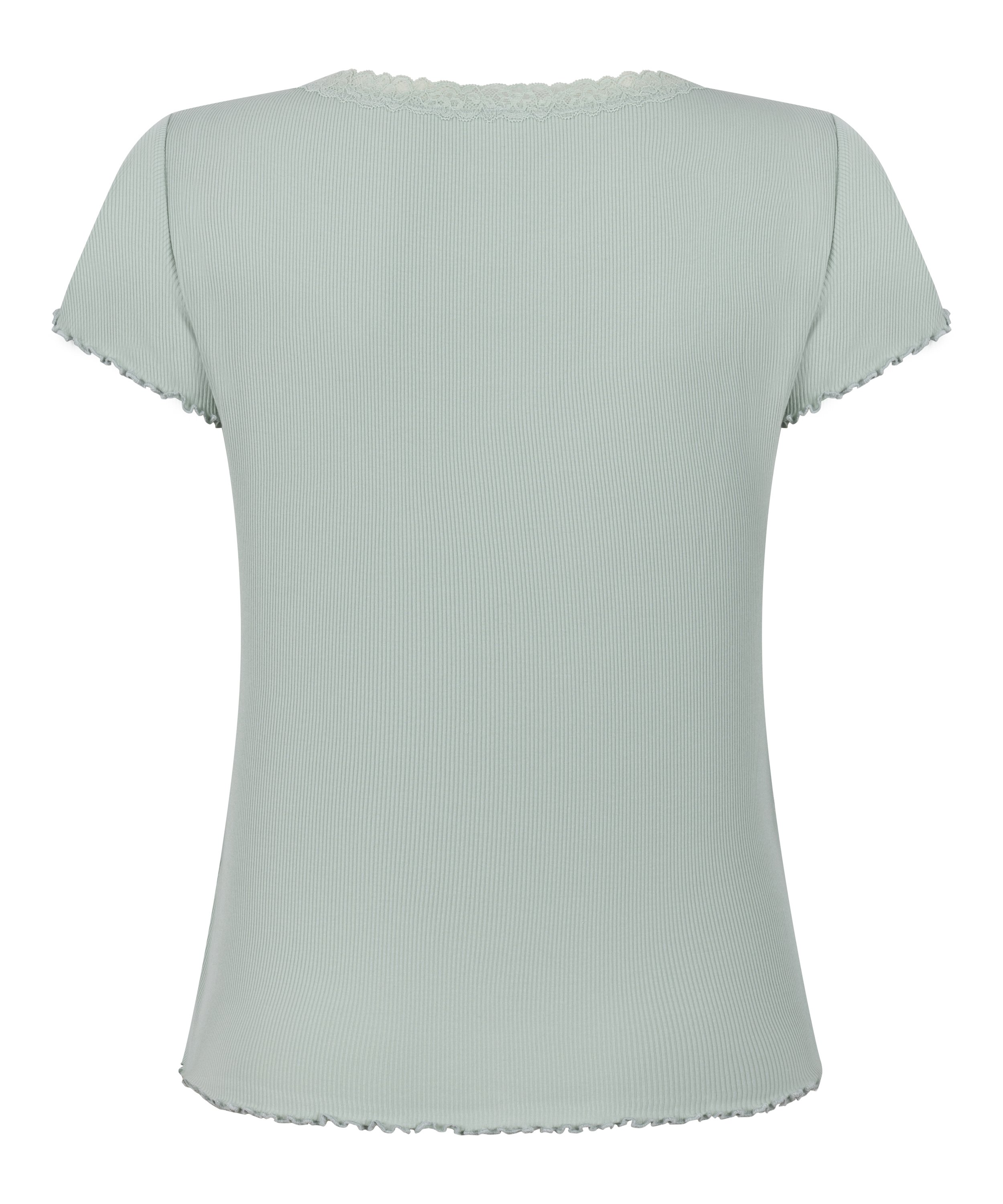 Pyjama Top Jersey Rib, Green, main