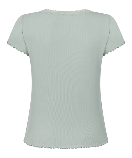 Pyjama Top Jersey Rib, Green