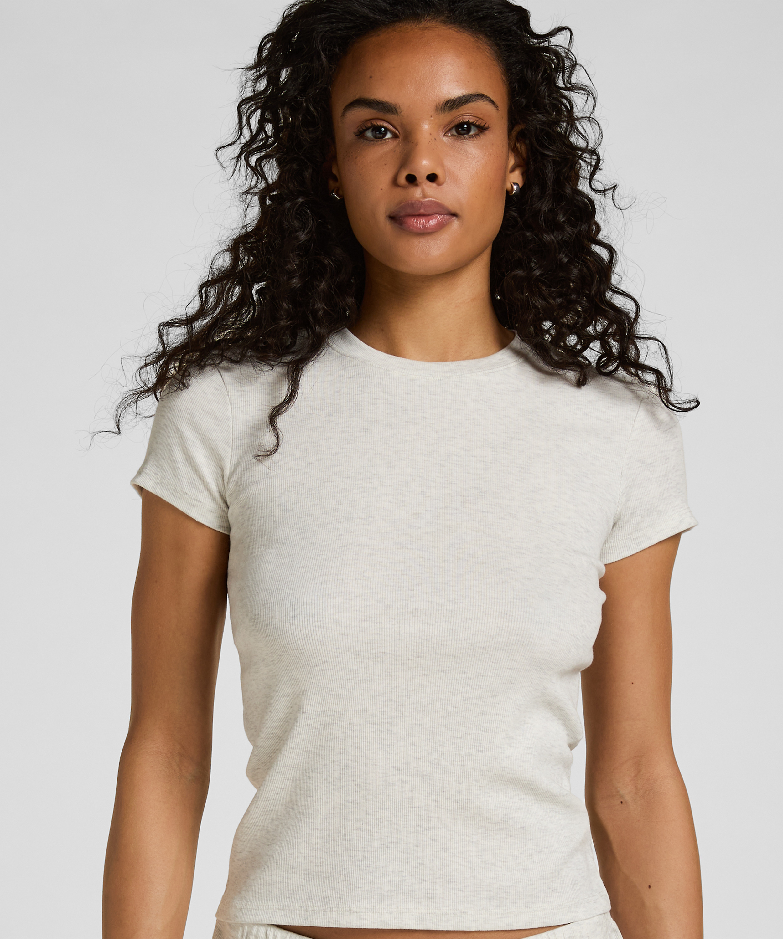 Shortsleeved Pyjama Top , Gray, main