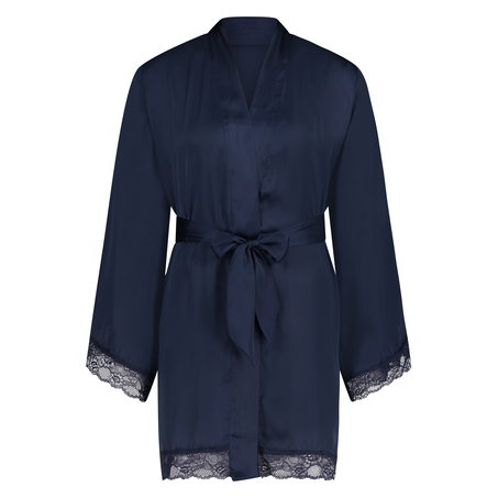 Meili Satin Kimono, Blue
