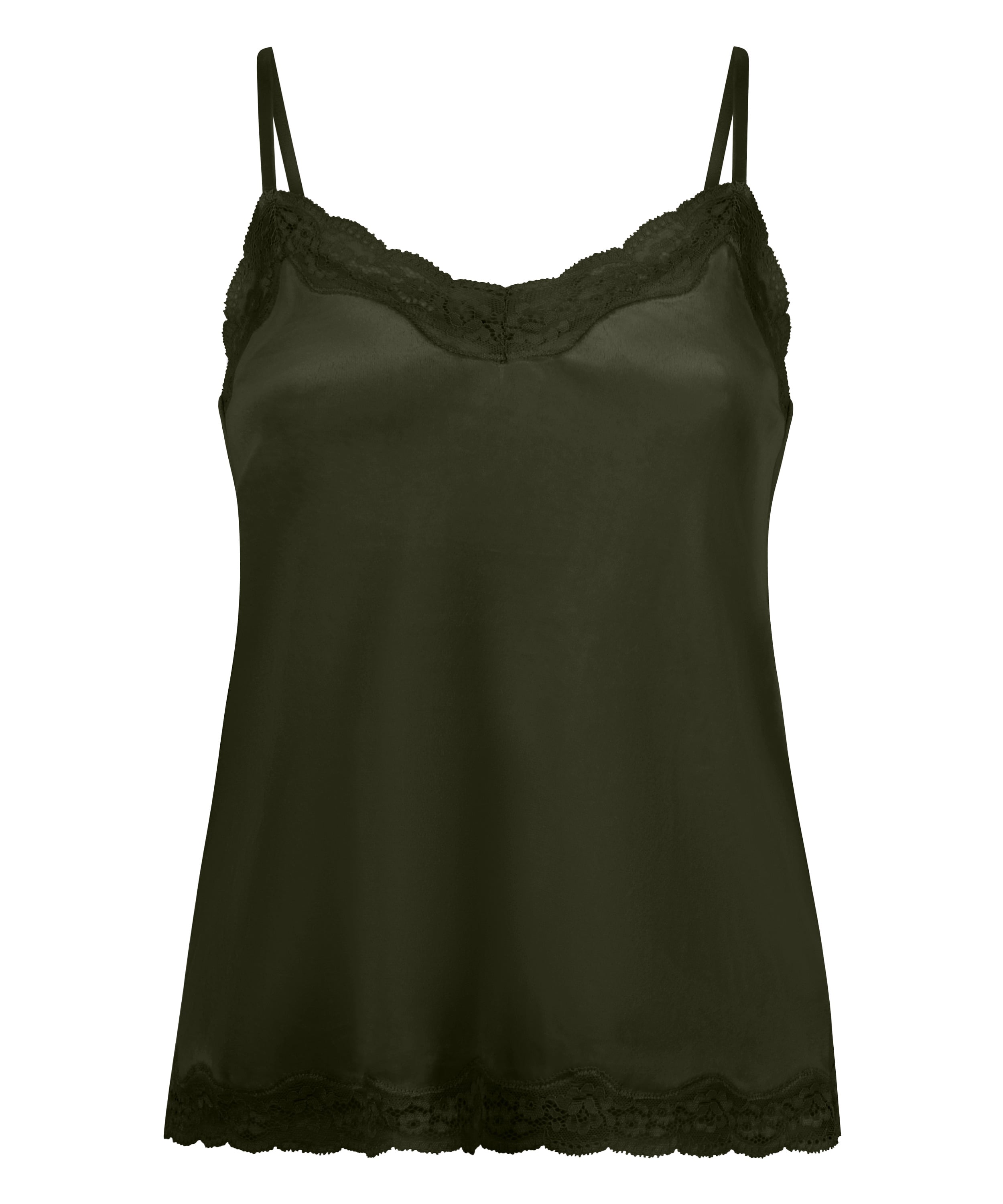 Velours Lace Cami Top, Green, main