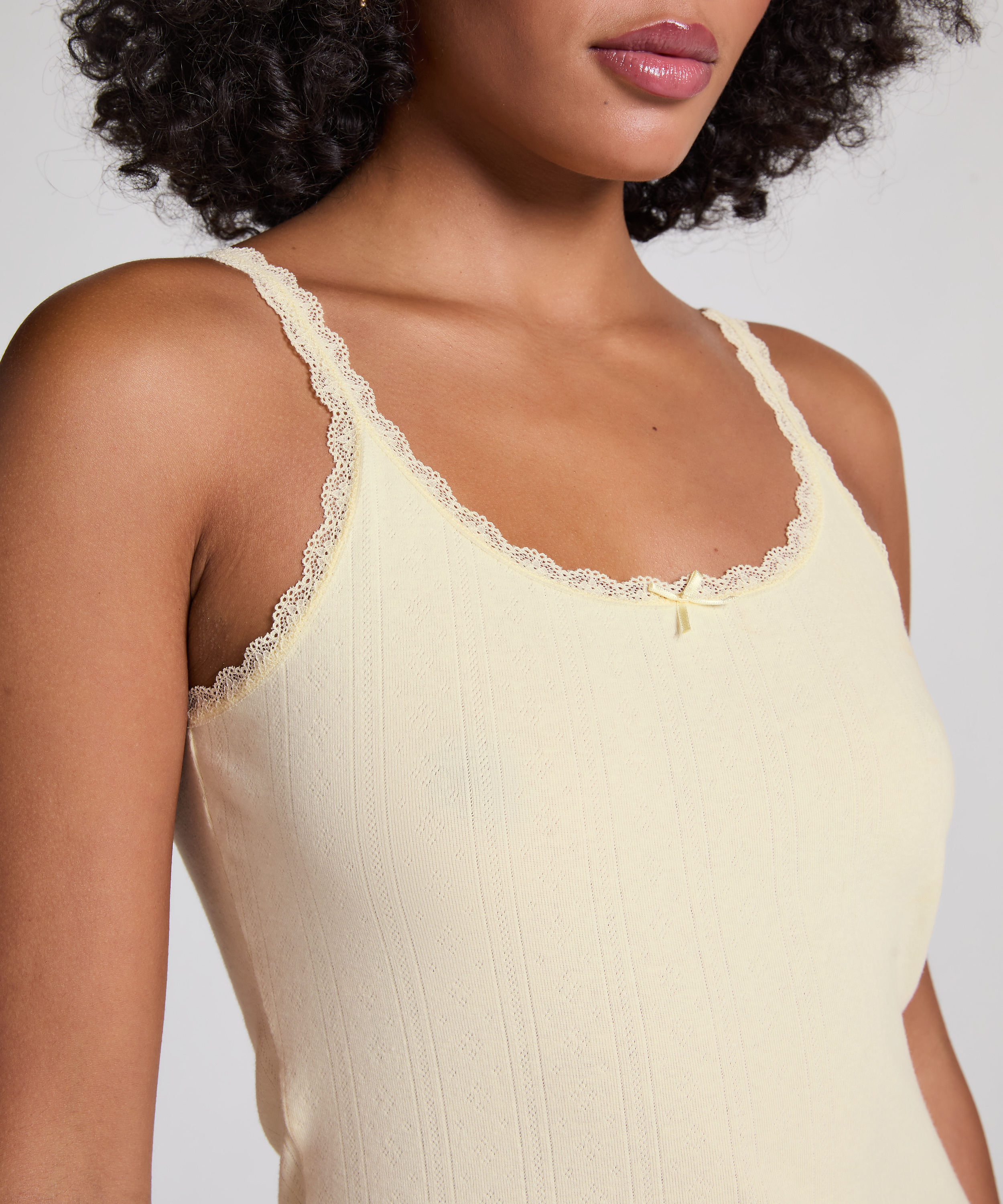 Pointelle Singlet, Yellow, main