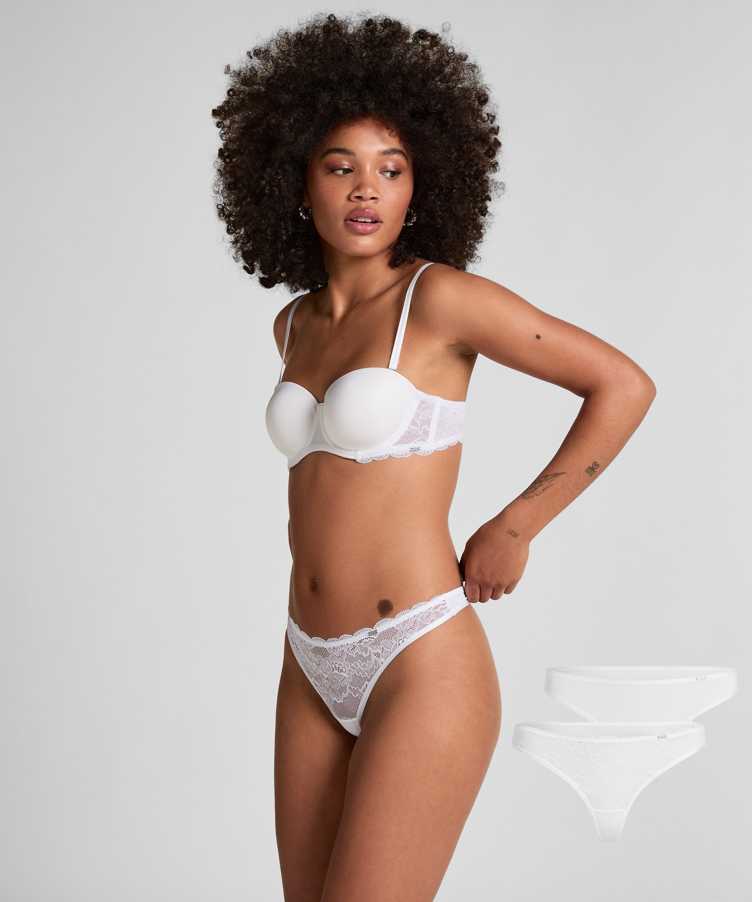 2-pack Angie Thongs, White, main