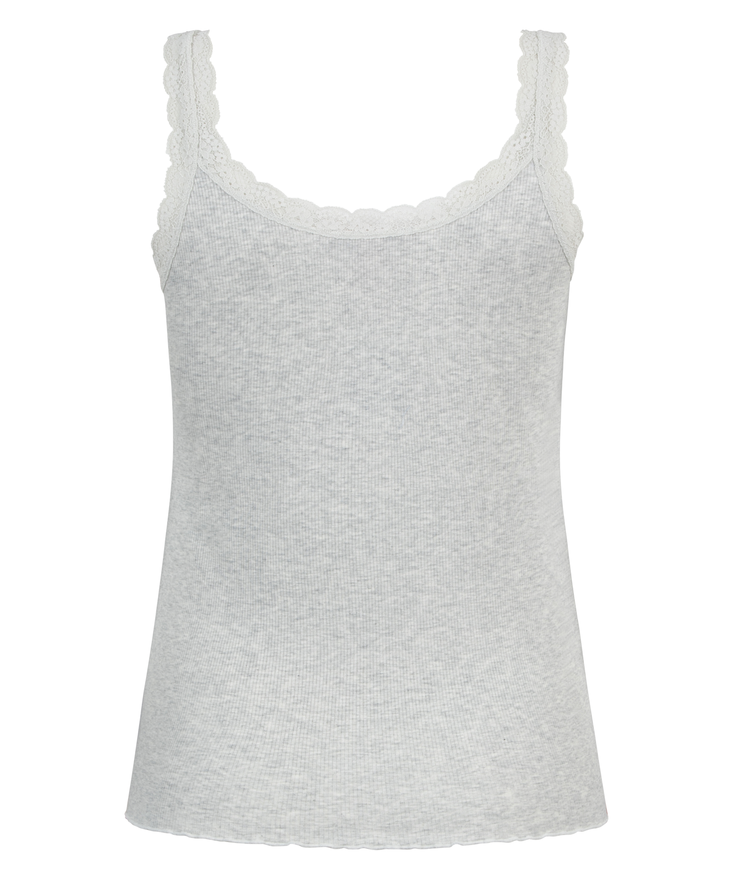 Ribbed Lace Singlet, Beige, main