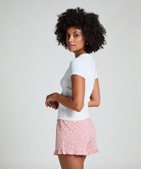 Jersey Ruffled Shorts, Pink