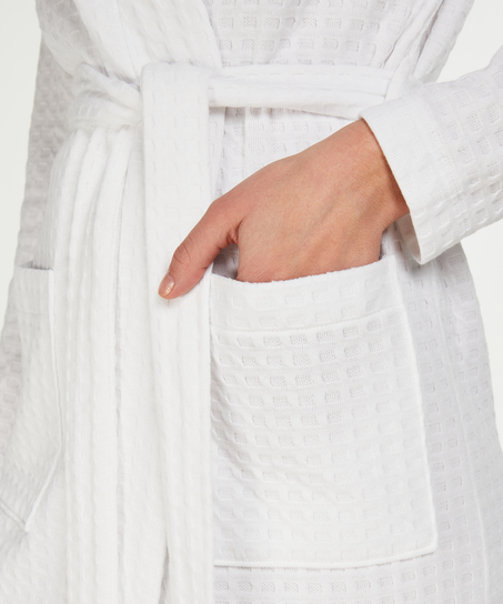 Waffle Bathrobe, White