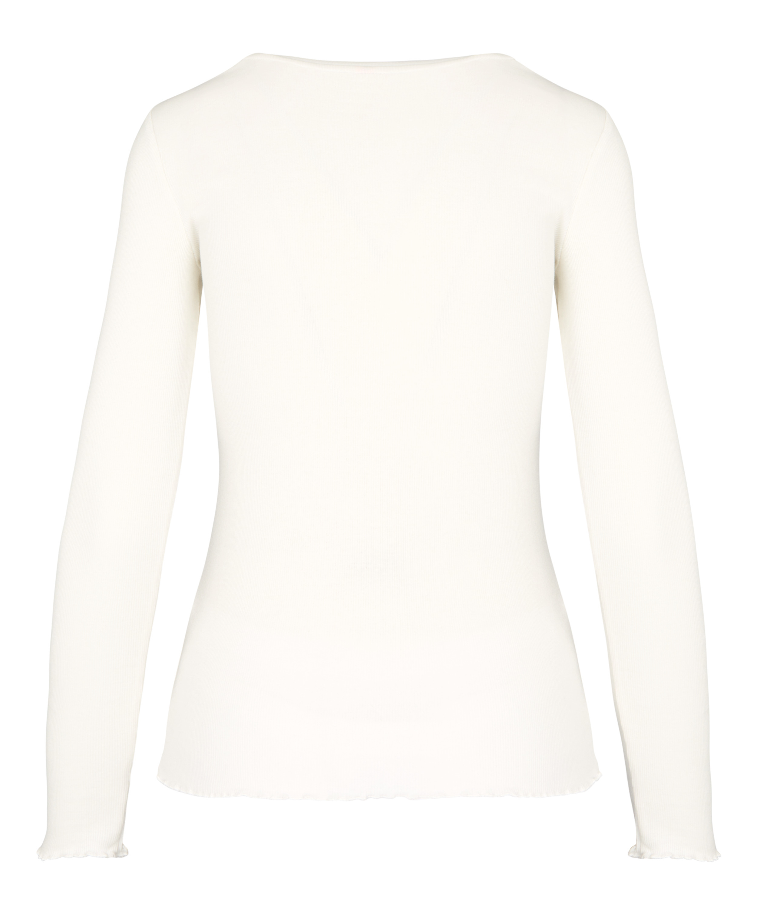Long-Sleeved Pyjama Top, White, main