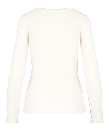 Long-Sleeved Pyjama Top, White