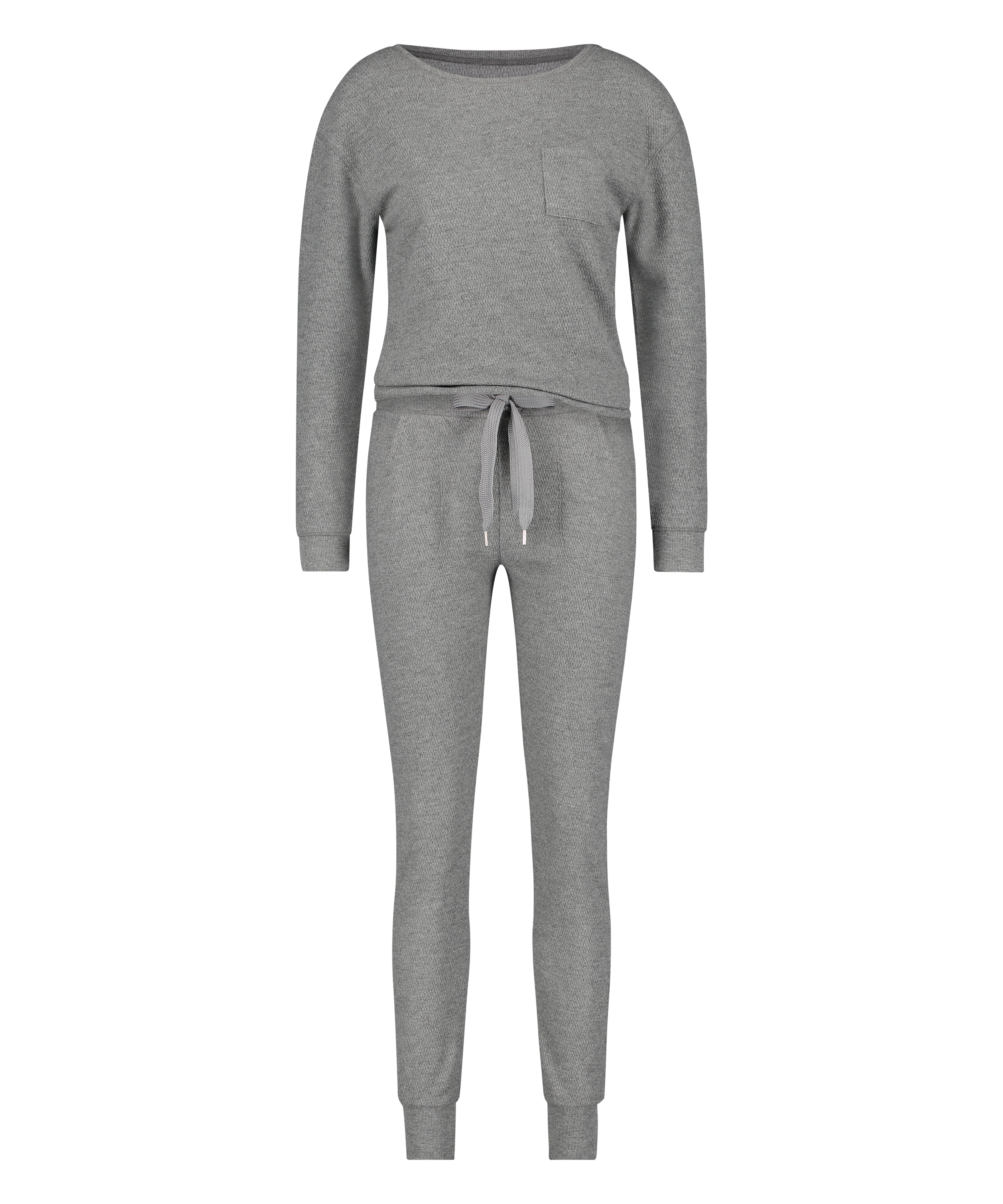 Waffle pyjama set, Gray, main