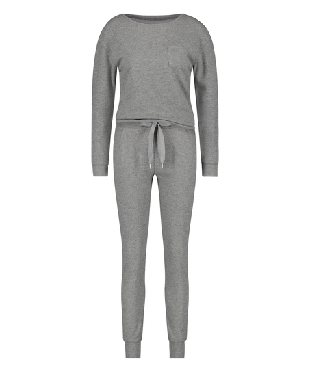 Waffle pyjama set, Gray