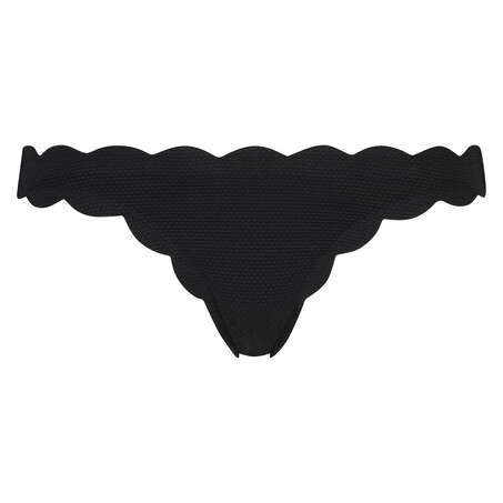 Scallop Glam low rio bikini bottoms, Black