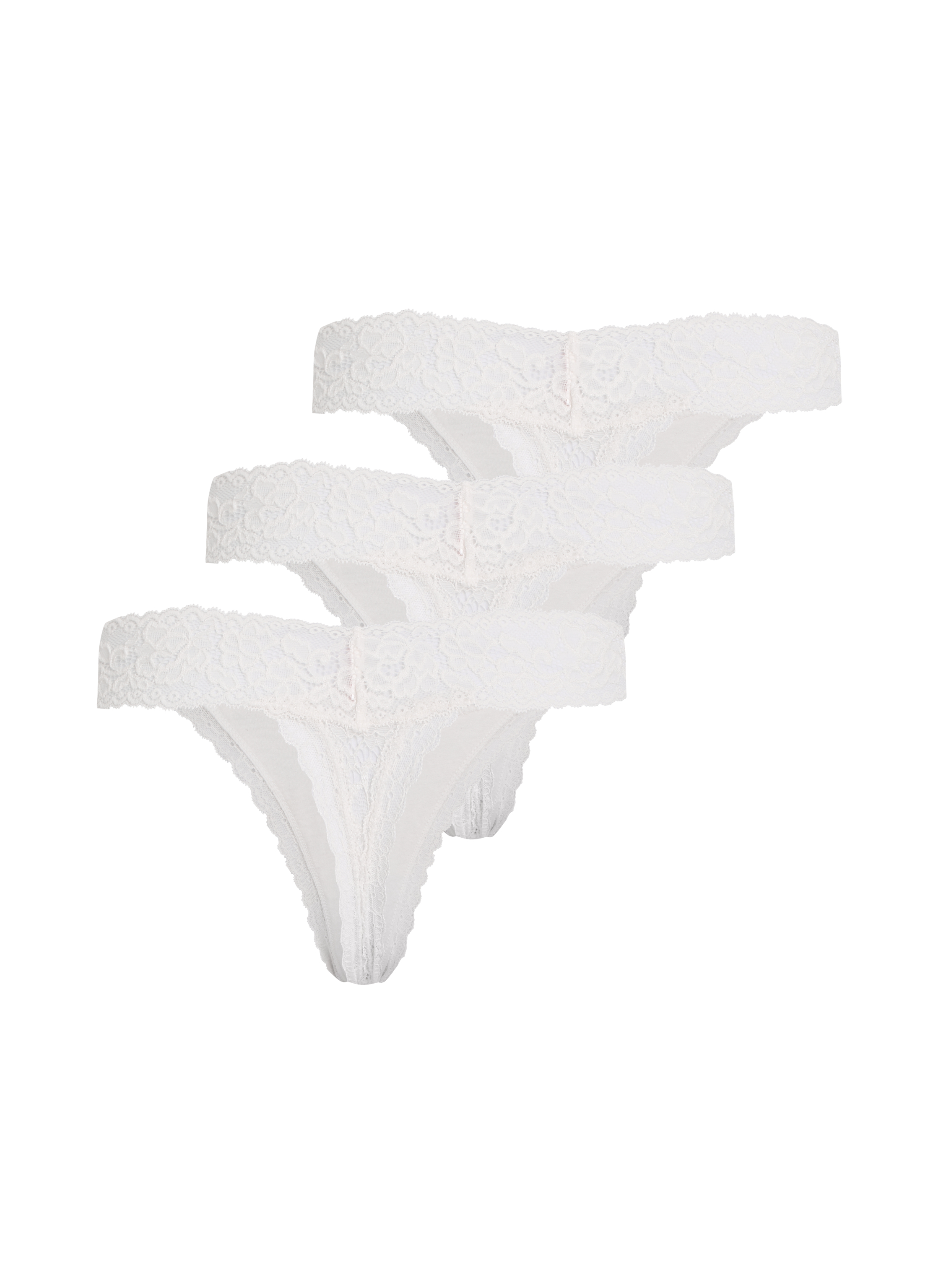 3 Pack Madison Thong, White, main