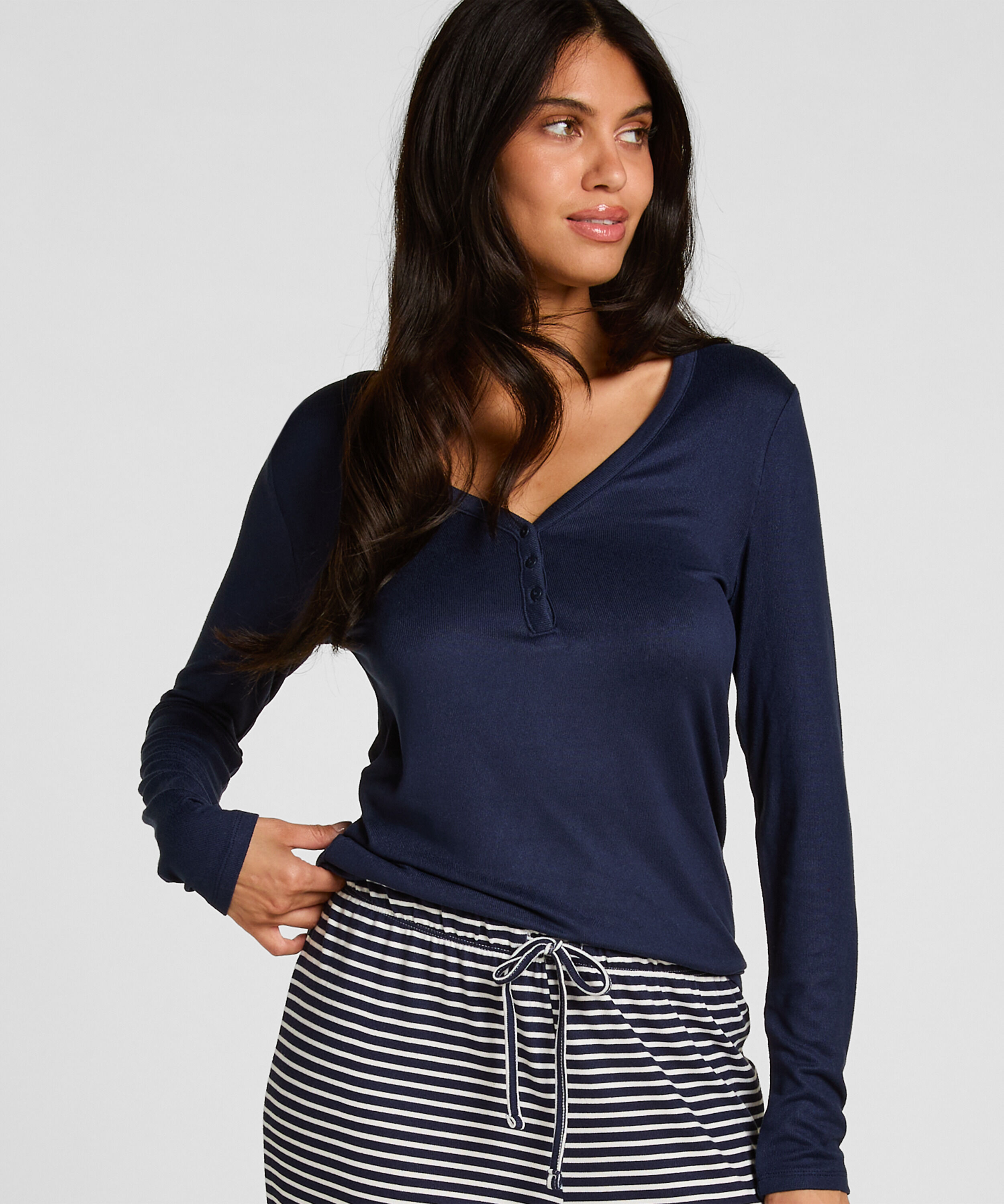 Top Henley, Blue