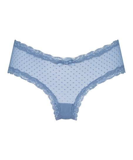 V-shaped Brazilian knickers mesh, Blue