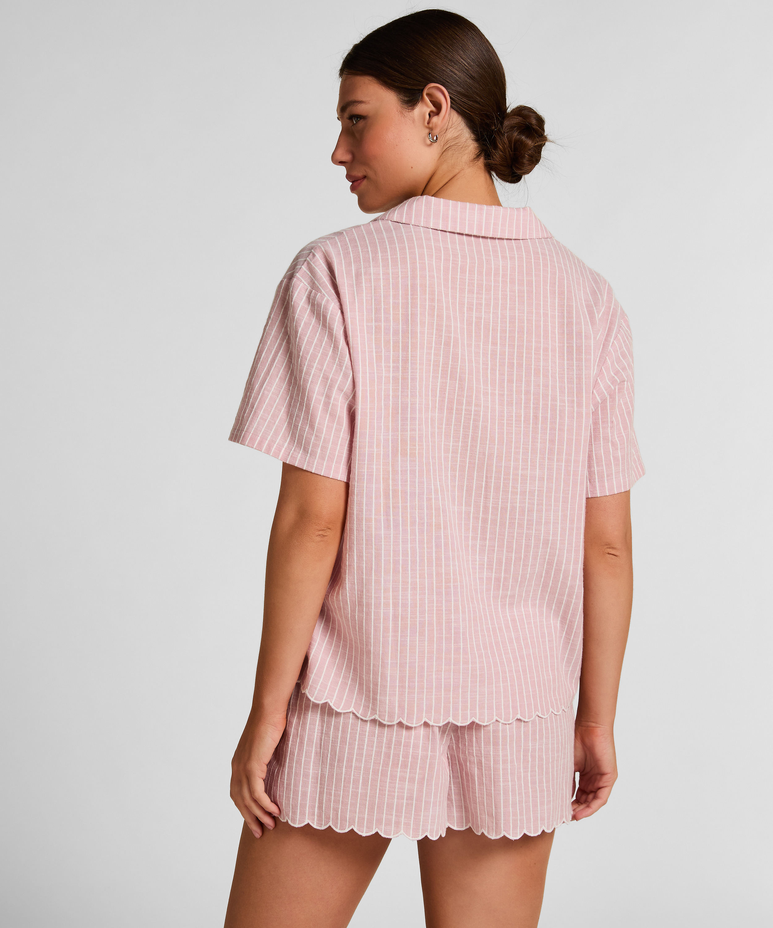 Striped Pyjama Short, Pink, main