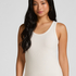 Singlet Brushed Jersey Rib, White