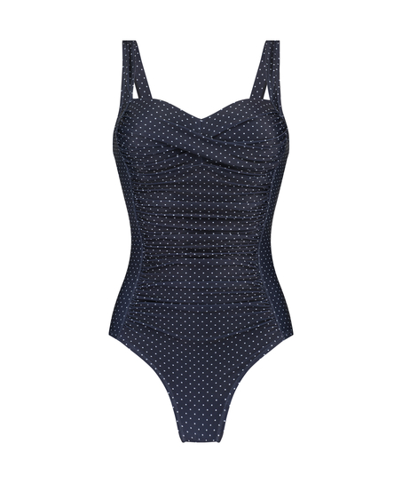Shaping Scallop Swimsuit, Blue