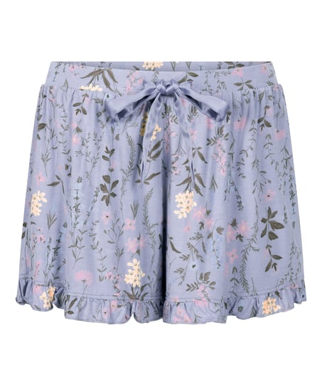 Jersey Ruffled Shorts, Purple