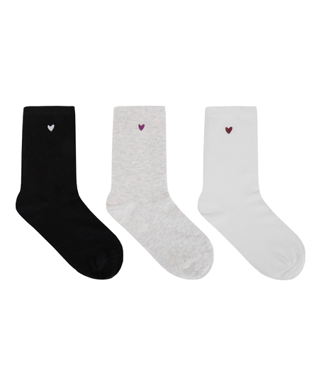 Socks 3 Pair Cotton, White