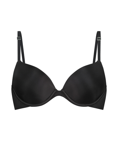 Transparent Back Multiway Padded Underwired Bra, Black