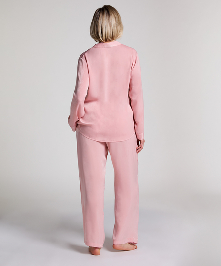 Satin Long-Sleeved Jacket, Pink