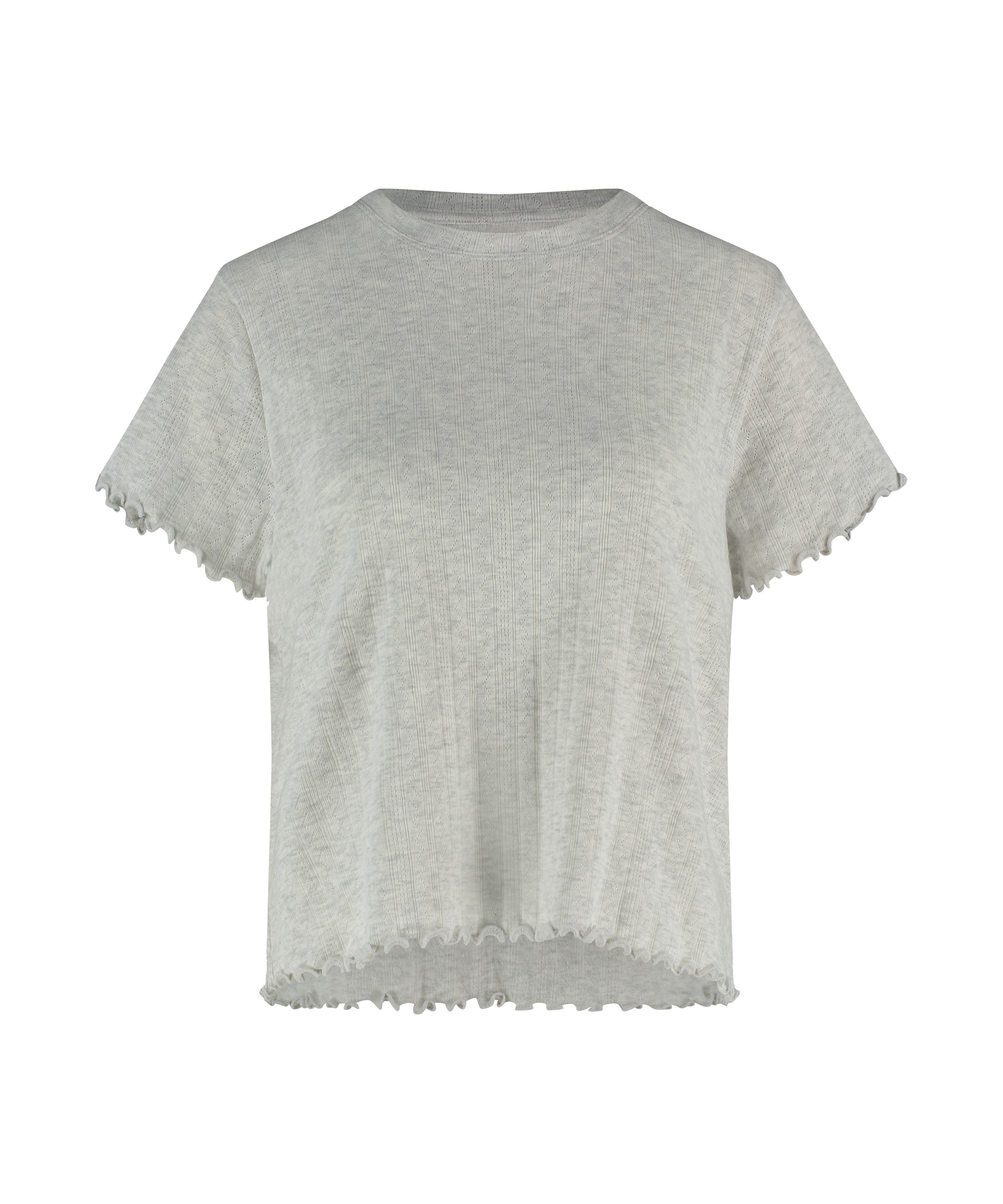 Loose-Fitting Short-Sleeved Pyjama Top, Beige, main