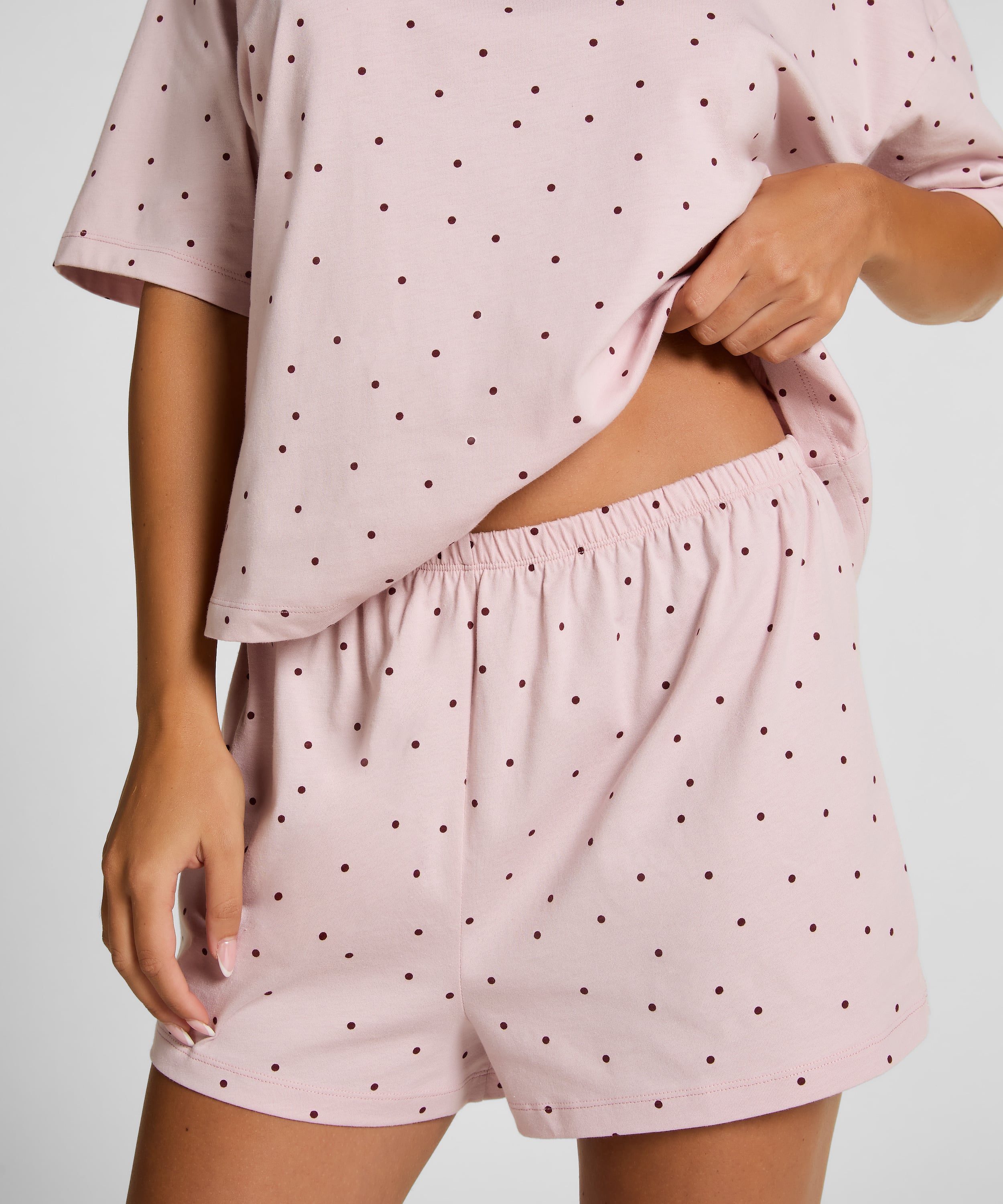 Pyjama Set Cotton Jersey Short, Purple, main