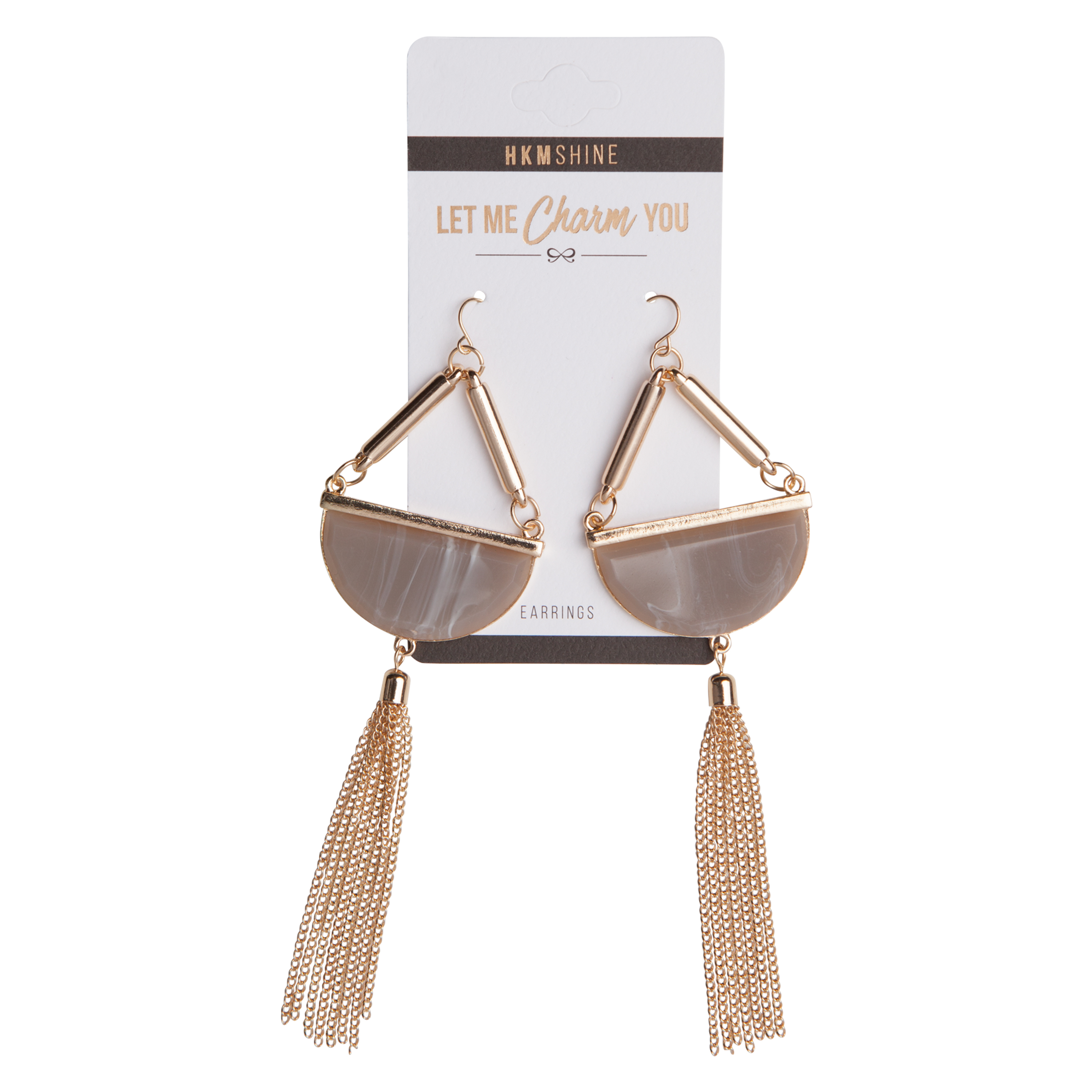Marble Statement Earrings, Yellow, main