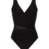 Shaping Shell Mesh Swimsuit, Black