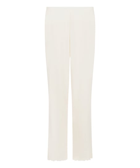Pyjama Pant Loose Pointelle, White