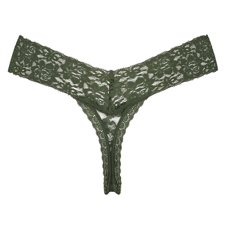 Floral Lace Thong, Green