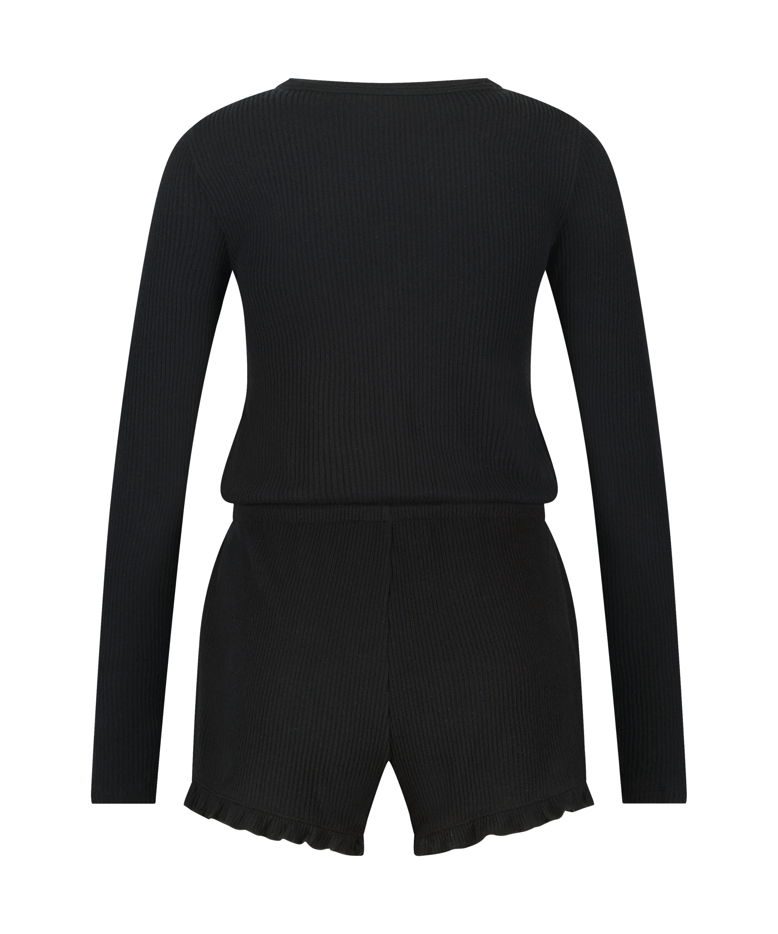 Brushed Short Onesie, Black, main