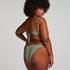 Scallop High-Leg Bikini Bottoms, Green