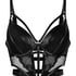 Nadia Padded Underwired Longline Push-Up Bra, Black