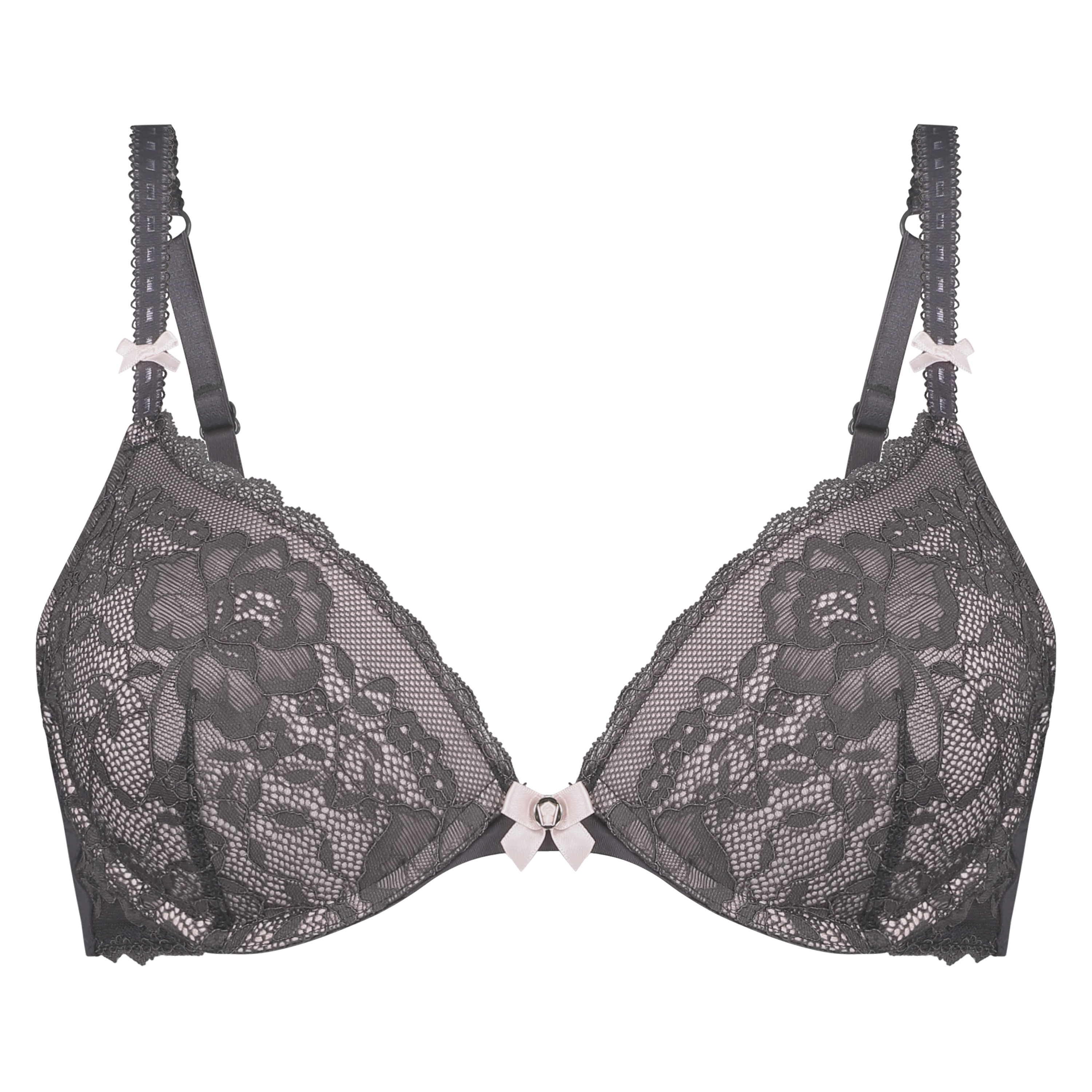 Theresa Padded Underwired Push-Up Bra, Gray, main