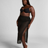Crochet Midi Skirt, Black