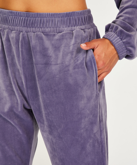 Velour Jogging Bottoms, Purple