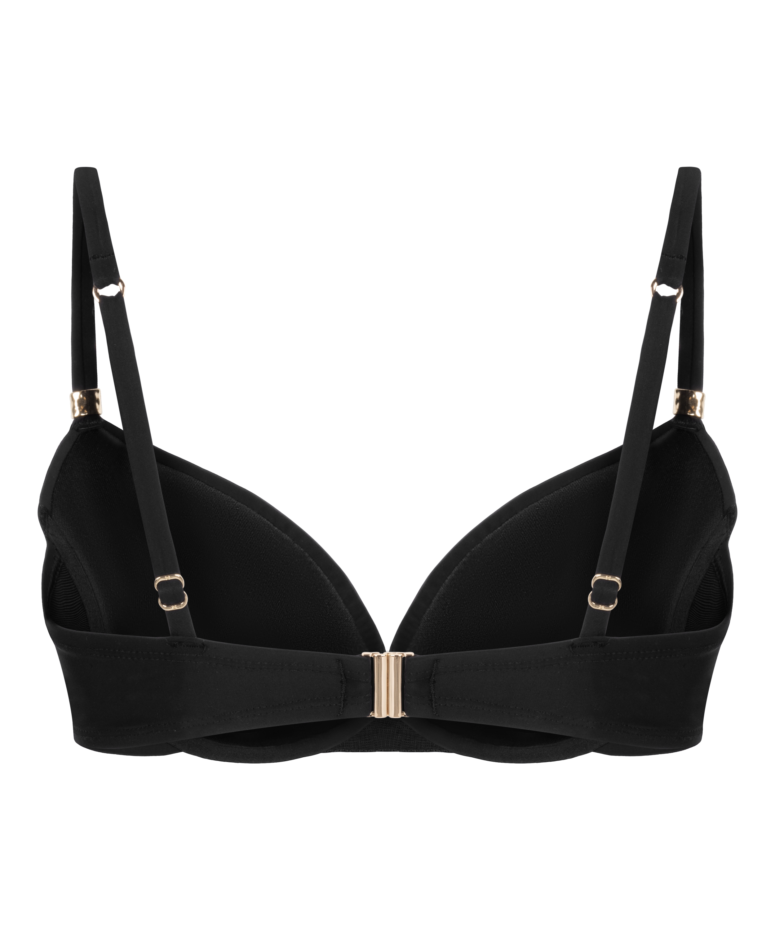 Luxe Padded Underwired Bikini Top, Black, main