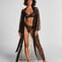 Long Allover Lace Kimono, Black