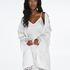 Lace Satin Kimono, White