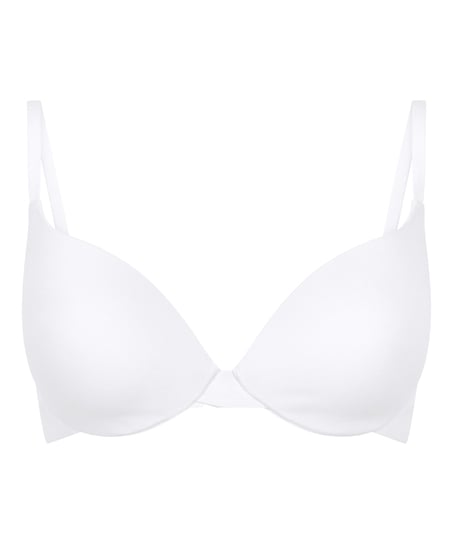 Cotton Padded Underwired Push-Up Bra, White