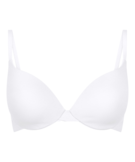 Cotton Padded Underwired Push-Up Bra, White
